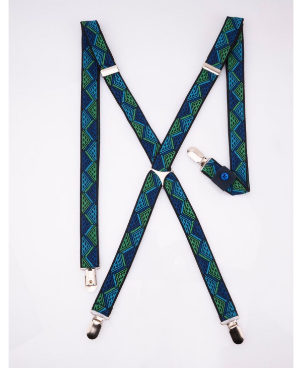 Abstrac Green straps blue, green, light blue CUFF  BRACES