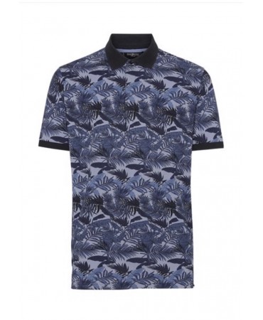 T-shirt Summer Printed Pree End with Blue Collar in Blue Base 100% Cotton