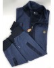 Makis Tselios Cardigan with Blue Zipper with Side Pockets and Suede Finishes JACKETS