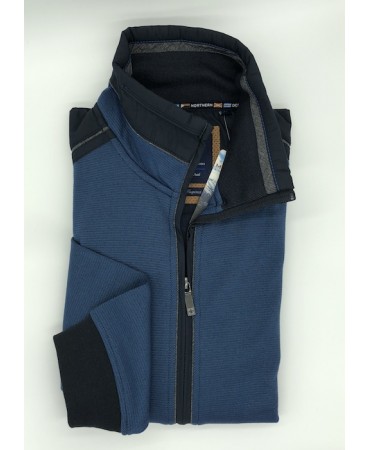 Sweatshirt Cardigan with Blue Zipper and Meantime Pockets