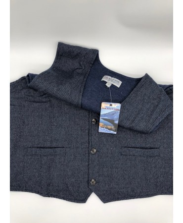 MEANTIME vest in Blue Melange with Pockets and Noses