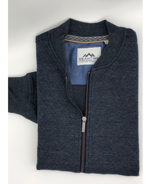 Cotton Cardigan with Zipper Blue and Pockets with Zipper JACKETS