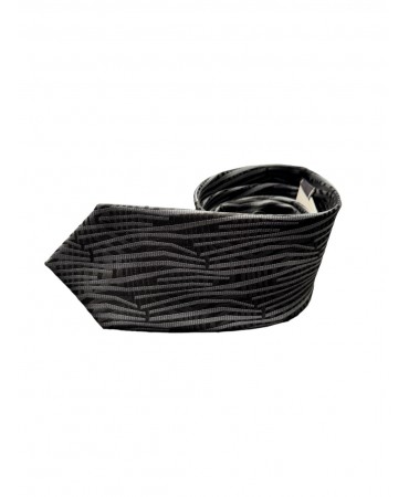 Black ties with irregular gray stripes