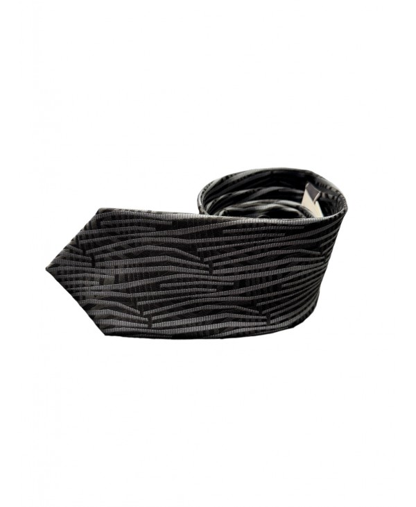 Black ties with irregular gray stripes GM Tie