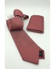 GM Tie Set with Scarf in Red Base with Bordeaux Miniature