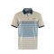 Polo Hajo Short Sleeve in Beige Base with Blue and Light Blue Stripes