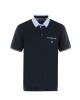 Haio polo with pocket and shirt collar in blue SHORT SLEEVE POLO 