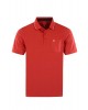 Red short sleeve polo shirt with pocket and white and blue details on the collar SHORT SLEEVE POLO 