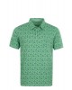Short sleeve polo by Hajo on a green base with blue friends and special placket SHORT SLEEVE POLO 