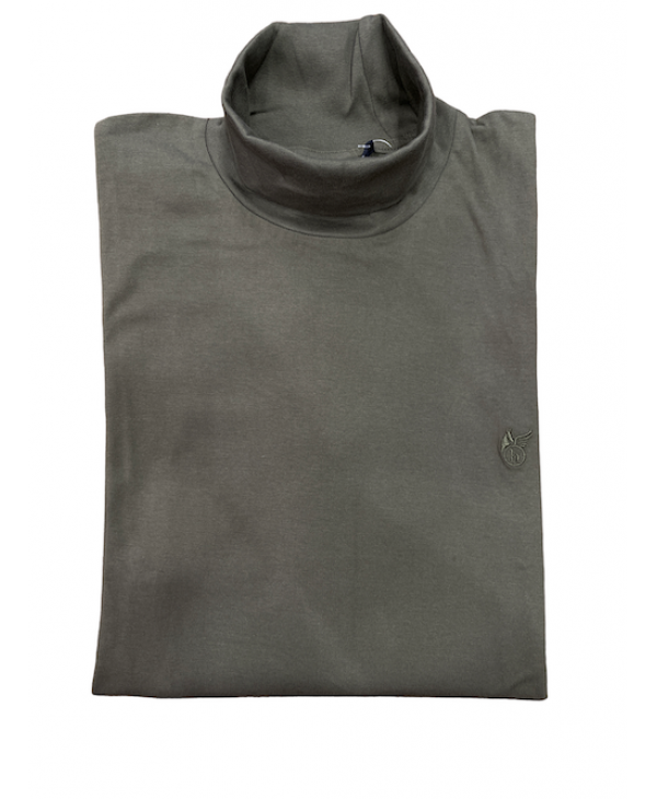 Hajo cotton turtleneck in oil color straight bottom with openings on the sides ZIVAGO