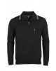 Hajo blouse in black color with zipper and pocket as well as trims on the collar gray POLO ZIP LONG SLEEVE