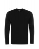 Μαύρο μπλουζάκι με στρογγυλό λαιμό βαμβακερό με μακρύ μανίκι  ΛΑΙΜΟΚΟΨΗ