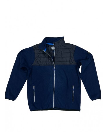 Men's jacket jacket in blue color with side pockets