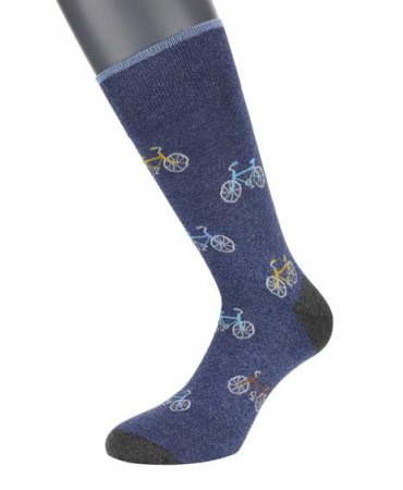 Pournara Fashion Socks on Raf Base with Blue Brown and Yellow Bicycles