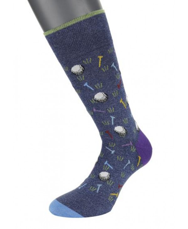 Pournara Fashion Socks with golf balls in Raf Color POURNARA FASHION Socks