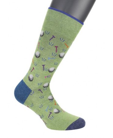 Sock with golf balls in Light Green Pournara Fashion