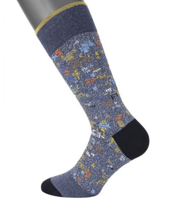 Purnara Socks on Shelf Base with Asymmetrical Designs in Different Colors POURNARA FASHION Socks