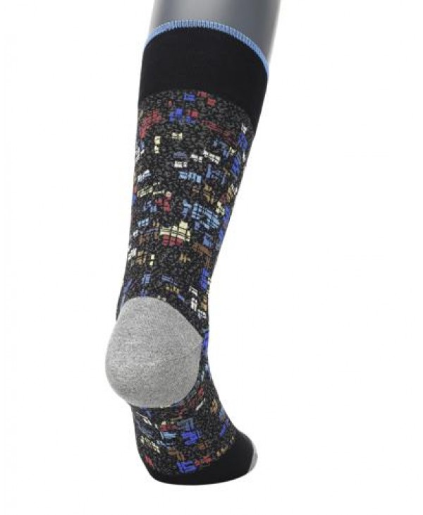 Socks DESIGN SOCKS POURNARA in Black Base with Asymmetric Designs in Different Colors