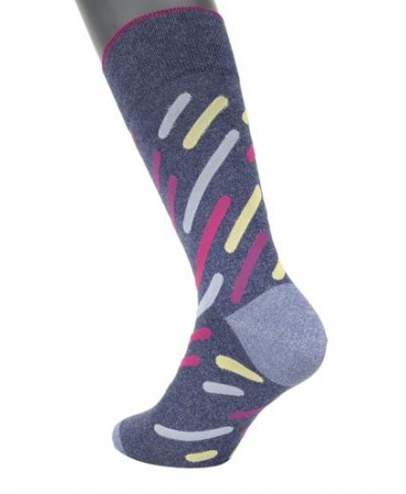 POURNARA Socks on a Shelf Base with Sloping Asymmetrical Multicolored Stripes