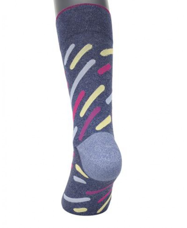 POURNARA Socks on a Shelf Base with Sloping Asymmetrical Multicolored Stripes POURNARA FASHION Socks