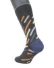 POURNARA Socks in Carbon Base with Sloping Asymmetrical Multicolored Stripes POURNARA FASHION Socks