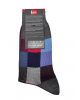POURNARA DESIGN SOCKS in carbon base with red blue blue and purple squares POURNARA FASHION Socks