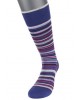Pournara Fashion Socks in Blue Base with Black, Magenta, Blue and Gray Stripes POURNARA FASHION Socks