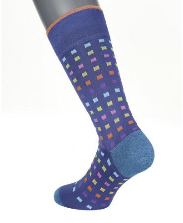 Pournara Fashion Socks on a purple base with colorful squares