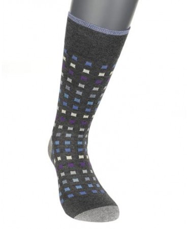 Pournara Fashion sock on a gray base with colorful squares