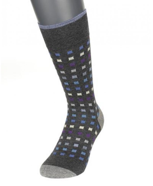 Pournara Fashion sock on a gray base with colorful squares POURNARA FASHION Socks
