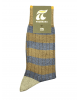 Pournara Fashion sock in gray base with wide seams and brown stripes POURNARA FASHION Socks