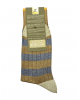 Pournara Fashion sock in gray base with wide seams and brown stripes POURNARA FASHION Socks