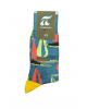 Fashion pournara sock in petrol base with sailing boats in red and green color POURNARA FASHION Socks