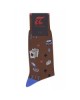 Pournara sock with playing cards, chips and dice on a brown base POURNARA FASHION Socks
