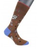 Pournara sock with playing cards, chips and dice on a brown base POURNARA FASHION Socks