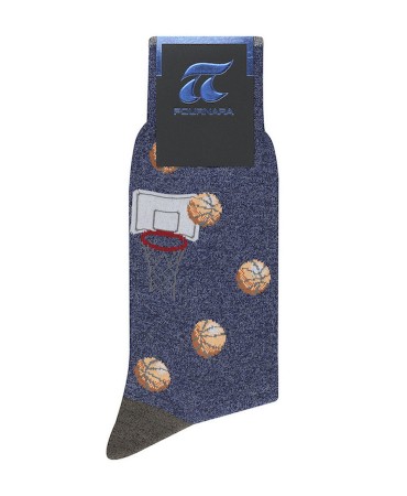 Pournara Fashion Socks on Raf Base with Basketball Balls and Basket