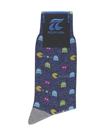 Fashion Pournara Sock in Ruff Base with Pacman Colorful