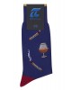 Pournara modern sock in blue base with cigar pattern and bandy POURNARA FASHION Socks
