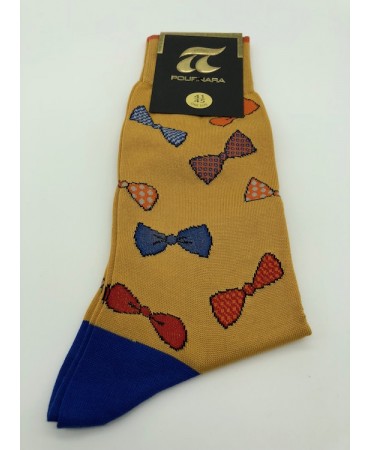Sock Cotton PURNARA Fashion Mustard with Colored Bow Tie