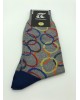 Pournara Socks Fashion Gray with Colored Circles POURNARA FASHION Socks