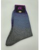 Pournara Fashion Sock in Gray Base with Purple and Blue Stripes POURNARA FASHION Socks