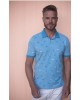 MeanTime t-shirt 100% Cotton summer print in light blue color SHORT SLEEVE POLO 
