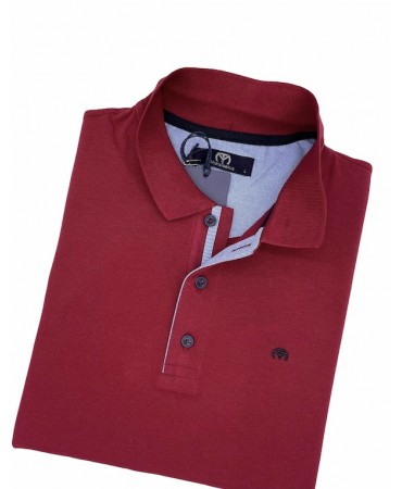 Makis Tselios Blouse in Red with Blue Finishes