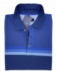 Men's Short Sleeve T-Shirt Makis Tselios in Blue Base with Stripes in Blue and Ruff SHORT SLEEVE POLO 