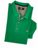 Makis Tselios Blouse in Green 100% cott. with Beige Finishes and Wooden Buttons SHORT SLEEVE POLO 