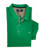 Makis Tselios Blouse in Green 100% cott. with Beige Finishes and Wooden Buttons SHORT SLEEVE POLO 