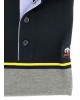 Makis Tselios Polo Shirt in Gray Base with Blue and Yellow Stripes SHORT SLEEVE POLO 