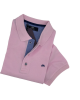 Makis Tselios polo shirt monochrome pink with blue flap