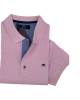 Makis Tselios polo shirt monochrome pink with blue flap SHORT SLEEVE POLO 