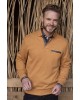 Cotton sweatshirt with buttons and pocket with Meantime zipper in yellow color POLO BUTTON LONG SLEEVE